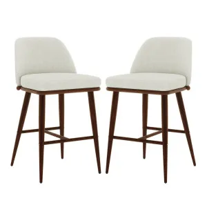 Jeremi Linen Upholstered High-Back Bar Stool (Set of 2) by Luxo, a Saunas for sale on Style Sourcebook