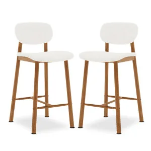 Afrim Boucle Upholstered High-Back Bar Stool (Set of 2) by Luxo, a Saunas for sale on Style Sourcebook