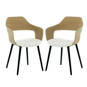 Winfield Curved Wooden Back Boucle Dining Chair (Set of 2) by Luxo, a Saunas for sale on Style Sourcebook