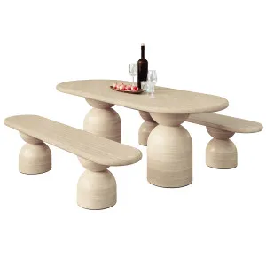 Lumen Indoor/Outdoor Concrete Dining Table Set with Bench by Luxo, a Saunas for sale on Style Sourcebook