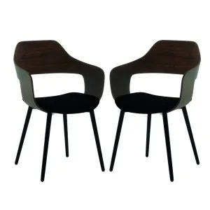 Winfield Curved Wooden Back Velvet Dining Chair (Set of 2) by Luxo, a Saunas for sale on Style Sourcebook