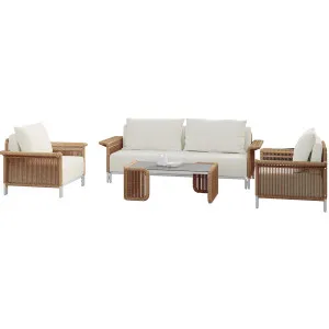 Avon 5-Seater Premium Aluminium Rattan Outdoor Lounge Set by Luxo Outdoors, a Saunas for sale on Style Sourcebook