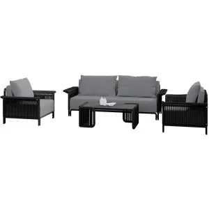 Avon 5-Seater Premium Aluminium Rattan Outdoor Lounge Set by Luxo Outdoors, a Saunas for sale on Style Sourcebook
