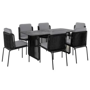 Craigie Premium 6-Seater Outdoor Dining Set with Ceramic Glass Table by Luxo, a Saunas for sale on Style Sourcebook