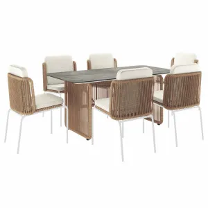 Craigie Premium 6-Seater Outdoor Dining Set with Ceramic Glass Table by Luxo, a Saunas for sale on Style Sourcebook
