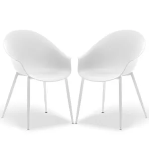 Eidos Indoor/Outdoor Modern Plastic Dining Chair w/ Armrest (Set of 2) by Luxo, a Saunas for sale on Style Sourcebook