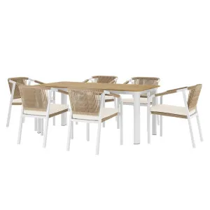 Vernon 6 Seater Aluminum Wicker Outdoor Dining Set by Luxo, a Saunas for sale on Style Sourcebook
