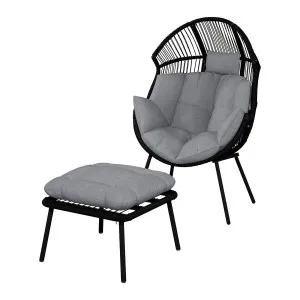 Korrie PE Rattan Outdoor Egg Chair Set w/ Stool by Luxo, a Saunas for sale on Style Sourcebook