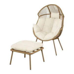 Korrie PE Rattan Outdoor Egg Chair Set w/ Stool by Luxo, a Saunas for sale on Style Sourcebook