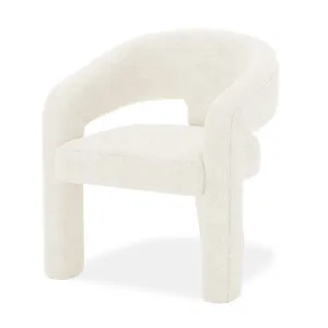 Mariah Boucle Upholstered Accent Chair - White Cream by Luxo Furniture, a Saunas for sale on Style Sourcebook