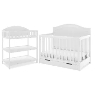 Cot & Change Table Nursery Room Set - White by Luxo Baby, a Saunas for sale on Style Sourcebook