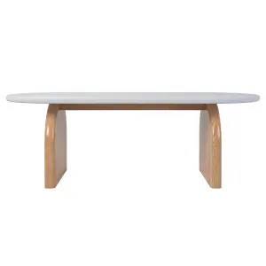 Kerry 120cm Solid Oak Oval Coffee Table - Natural White by Luxo Furniture, a Saunas for sale on Style Sourcebook