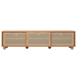 Thea 200cm Solid Oak Rattan Entertainment Unit - Natural by Luxo Furniture, a Saunas for sale on Style Sourcebook
