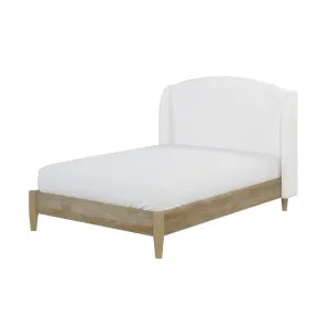 Aetiusa Winged Fabric Hardwood Bed Frame - White Snow by Luxo, a Saunas for sale on Style Sourcebook