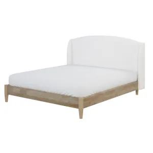 Aetiusa Winged Fabric Hardwood Bed Frame - White Snow by Luxo, a Saunas for sale on Style Sourcebook