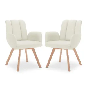 Clara Chenille Swivel Dining Chair (Set of 2) - White Off by Luxo Furniture, a Saunas for sale on Style Sourcebook