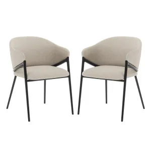 Karin Linen Fabric Dining Chair (Set of 2) - Beige by Luxo Furniture, a Saunas for sale on Style Sourcebook