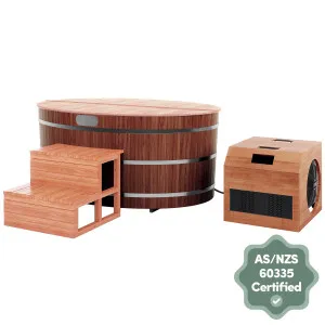 Denman 2-Person Ice Bath with 1.5HP Chiller - Cedar Red by Luxo Outdoors, a Saunas for sale on Style Sourcebook