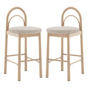 Gilles Linen Arched Bar Stool (Set of 2) - Beige by Luxo Furniture, a Saunas for sale on Style Sourcebook