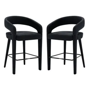 Eisha Velvet Bar Stool (Set of 2) by Luxo Furniture, a Saunas for sale on Style Sourcebook