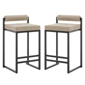 Aivy Velvet Bar Stool (Set of 2) by Luxo Furniture, a Saunas for sale on Style Sourcebook