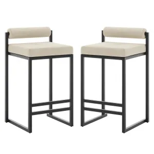 Aivy Velvet Bar Stool (Set of 2) by Luxo Furniture, a Saunas for sale on Style Sourcebook
