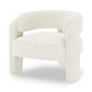 Seto Boucle Round Accent Chair - White Eggshell by Luxo, a Saunas for sale on Style Sourcebook