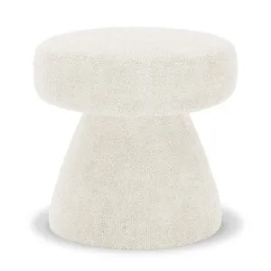 Sadi Boucle Round Ottoman - White Eggshell by Luxo, a Saunas for sale on Style Sourcebook