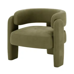 Seto Velvet Curved Accent Chair - Sage by Luxo, a Saunas for sale on Style Sourcebook