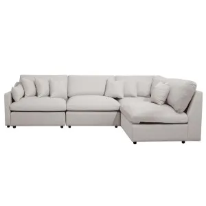 Millie 5-Seater Fabric Modular Sofa - Grey Light Warm  by Luxo, a Saunas for sale on Style Sourcebook