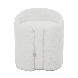 Emiken Bouclé Ottoman Stool - White Eggshell by Luxo, a Saunas for sale on Style Sourcebook