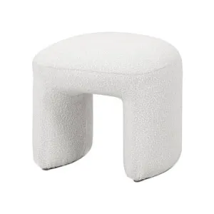 Hirokoz Bouclé Ottoman Stool - White Eggshell by Luxo, a Saunas for sale on Style Sourcebook