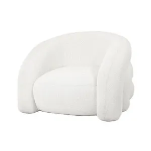 Clioz Bouclé Fabric Accent Armchair  - White Eggshell by Luxo, a Saunas for sale on Style Sourcebook