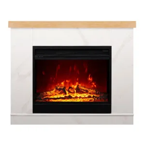 Awaba 114cm 1950W LED Electric Fireplace Marble Look Mantel by Luxo, a Saunas for sale on Style Sourcebook