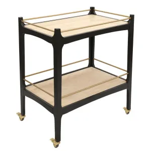 Ashley Travertine Bar Cart - Black by Cafe Lighting and Living, a Sideboards, Buffets & Trolleys for sale on Style Sourcebook
