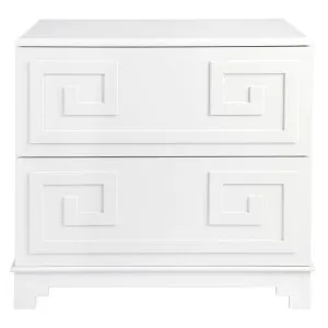 Greek Key Bedside Table - White by Cafe Lighting and Living, a Bedside Tables for sale on Style Sourcebook