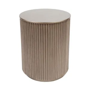 Nomad Round Side Table - Antique Gold by Cafe Lighting and Living, a Bedside Tables for sale on Style Sourcebook