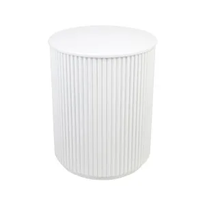 Nomad Round Side Table - White by Cafe Lighting and Living, a Bedside Tables for sale on Style Sourcebook