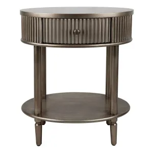 Arielle Oval Bedside Table - Antique Gold by Cafe Lighting and Living, a Bedside Tables for sale on Style Sourcebook