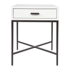 Nessa White Bedside Table - Black by Cafe Lighting and Living, a Bedside Tables for sale on Style Sourcebook