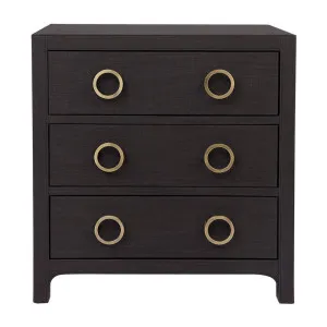 Astley Upholstered Bedside Table - Charcoal Linen by Cafe Lighting and Living, a Bedside Tables for sale on Style Sourcebook
