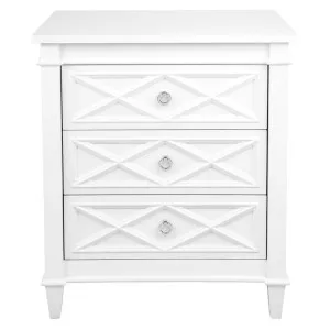 Plantation Bedside Table -  Large White by Cafe Lighting and Living, a Bedside Tables for sale on Style Sourcebook