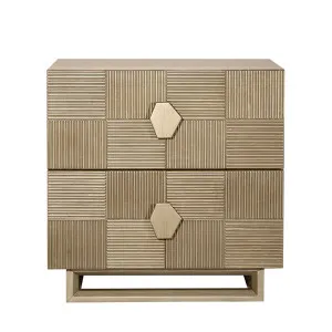 Alton Bedside Table - Large Antique Gold by Cafe Lighting and Living, a Bedside Tables for sale on Style Sourcebook