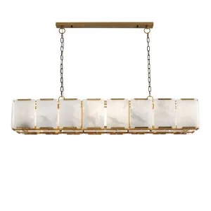 Florence Alabaster Pendant - Linear Antique Brass by Cafe Lighting and Living, a Pendant Lighting for sale on Style Sourcebook