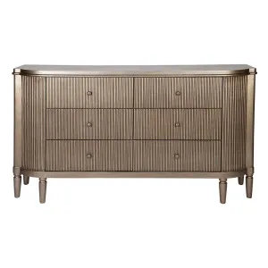 Arielle 6 Drawer Chest - Antique Gold by Cafe Lighting and Living, a Dressers & Chests of Drawers for sale on Style Sourcebook