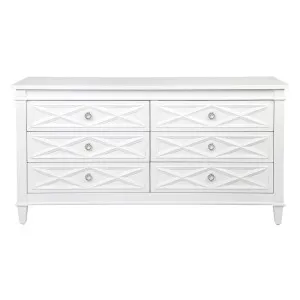 Plantation 6 Drawer Chest - White by Cafe Lighting and Living, a Dressers & Chests of Drawers for sale on Style Sourcebook