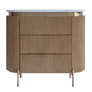 Demarco 3 Drawer Chest - Antique Gold by Cafe Lighting and Living, a Dressers & Chests of Drawers for sale on Style Sourcebook