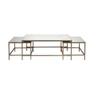 Cocktail Mirrored Nesting Coffee Tables - Antique Gold by Cafe Lighting and Living, a Coffee Table for sale on Style Sourcebook