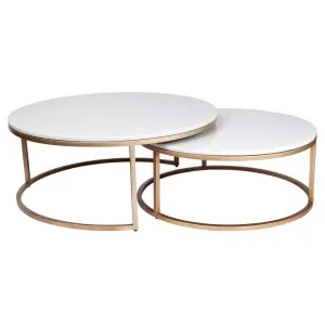 Chloe Stone Nesting Coffee Tables - Antique Gold by Cafe Lighting and Living, a Coffee Table for sale on Style Sourcebook