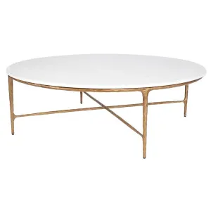 Heston Marble Round Coffee Table - Brass by Cafe Lighting and Living, a Coffee Table for sale on Style Sourcebook